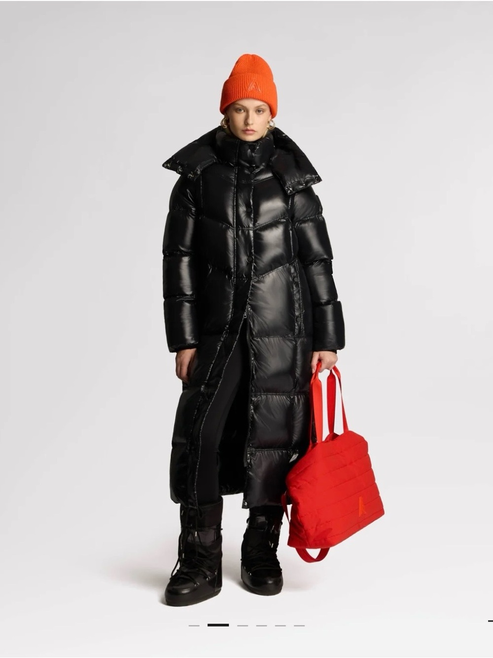 Alpenhaus Meribel Quilted Maxi Puffer with Removable Hood in Black